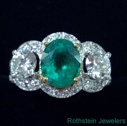 Emerald and diamond ring by Rothsteins of Bev Hill